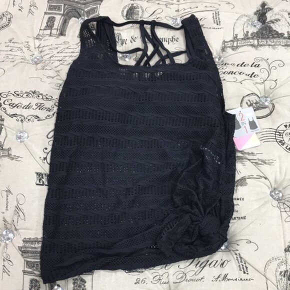 Go by Gossip Mix & Mesh Crochet Tankini Top - Picture 3 of 8